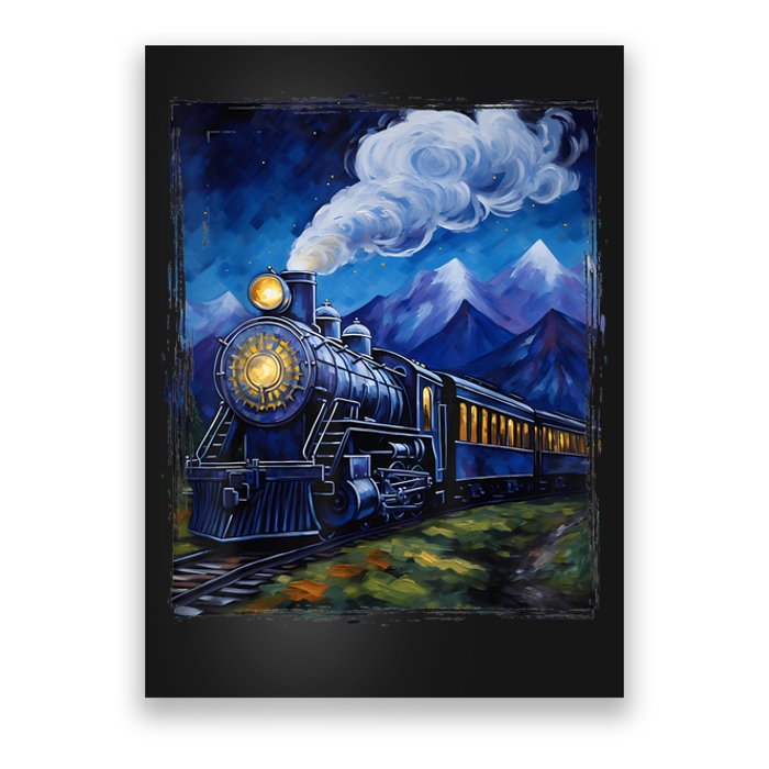 Steam Engine Steam Train Vintage Van Gogh Locomotive Poster