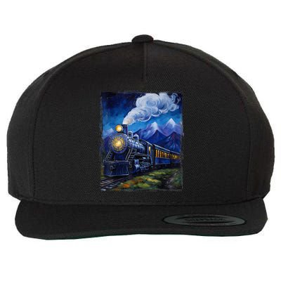 Steam Engine Steam Train Vintage Van Gogh Locomotive Wool Snapback Cap