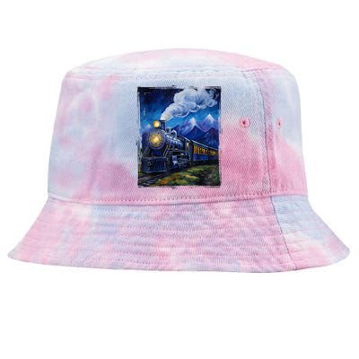 Steam Engine Steam Train Vintage Van Gogh Locomotive Tie-Dyed Bucket Hat