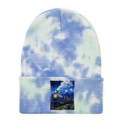 Steam Engine Steam Train Vintage Van Gogh Locomotive Tie Dye 12in Knit Beanie