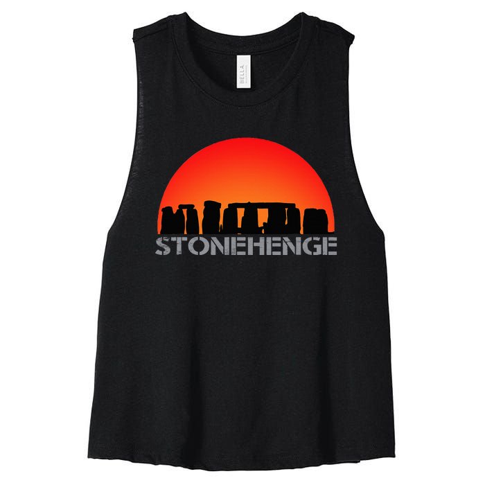 Stonehenge England Stones Archaeologist Wonders Gift Women's Racerback Cropped Tank