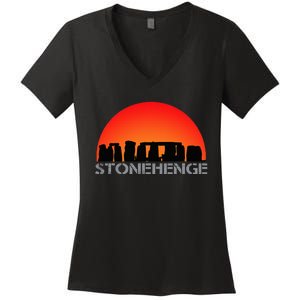 Stonehenge England Stones Archaeologist Wonders Gift Women's V-Neck T-Shirt