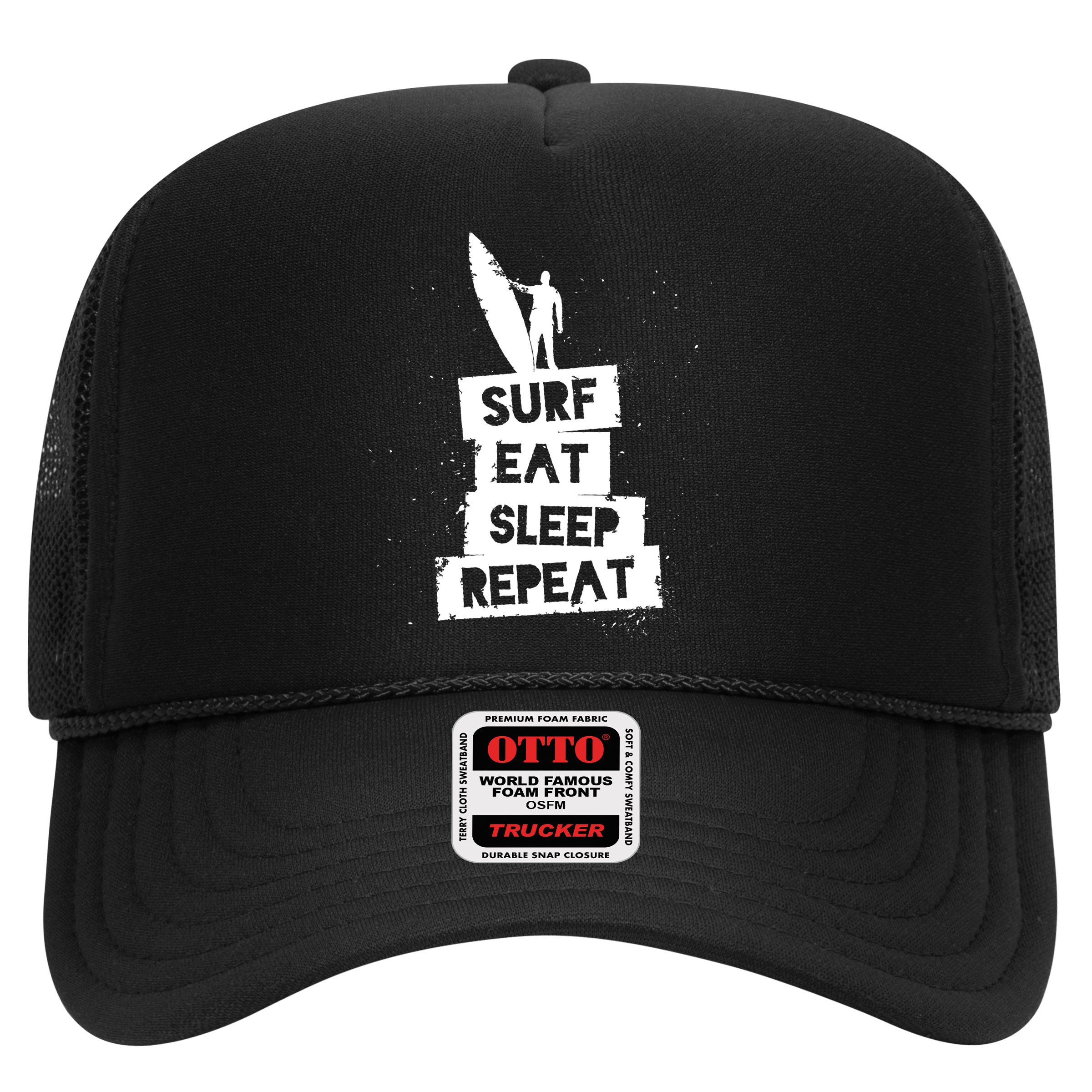 Surf Eat Sleep Repeat Retro Vintage Surfer Hat