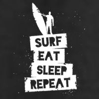 Surf Eat Sleep Repeat Retro Vintage Surfer Hat