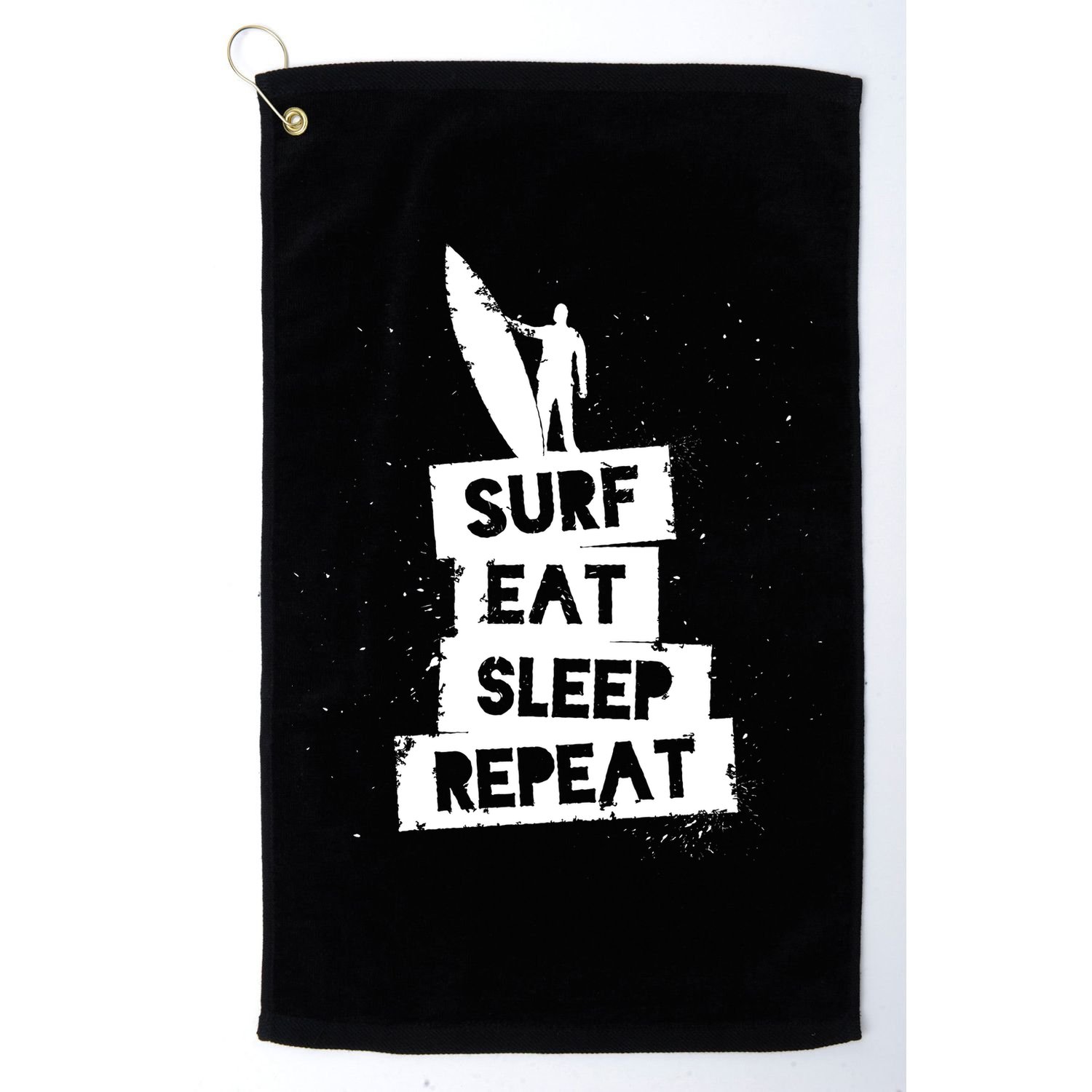 Surf Eat Sleep Repeat Retro Vintage Surfer Golf Towel