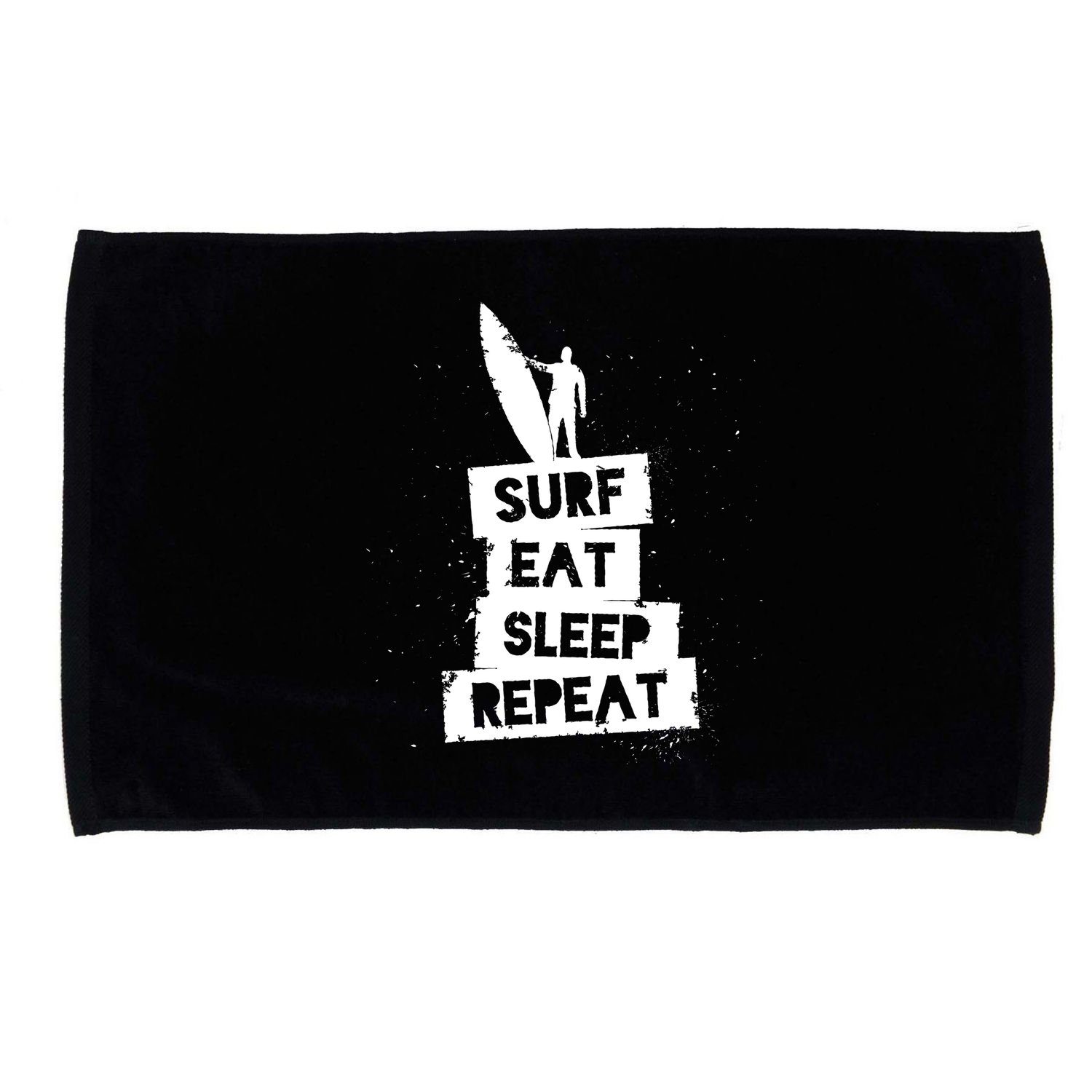 Surf Eat Sleep Repeat Retro Vintage Surfer Microfiber Hand Towel