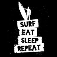 Surf Eat Sleep Repeat Retro Vintage Surfer Wool Snapback Cap