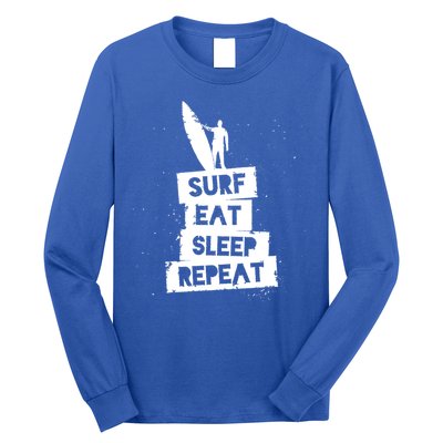 Surf Eat Sleep Repeat Retro Vintage Surfer Long Sleeve Shirt