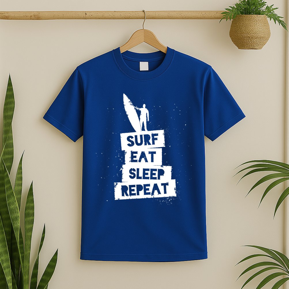Surf Eat Sleep Repeat Retro Vintage Surfer T-Shirt