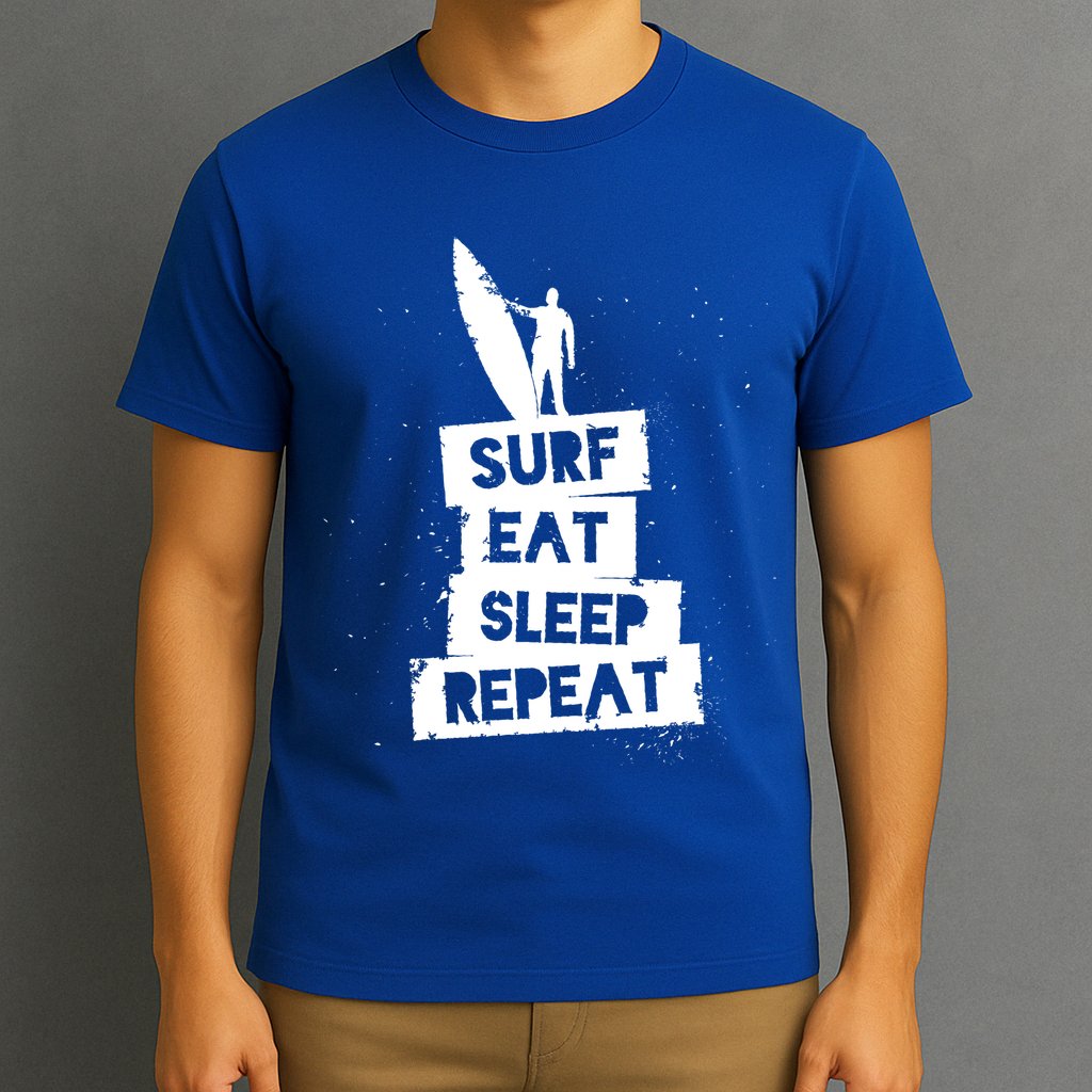 Surf Eat Sleep Repeat Retro Vintage Surfer T-Shirt