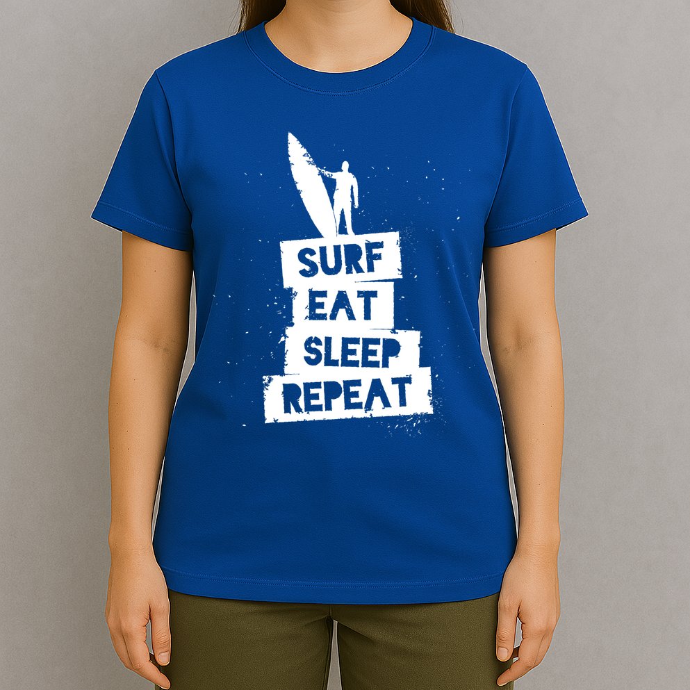Surf Eat Sleep Repeat Retro Vintage Surfer T-Shirt