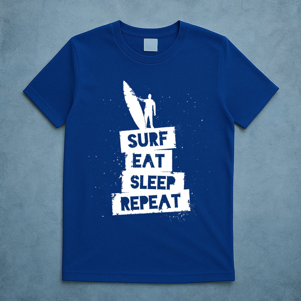 Surf Eat Sleep Repeat Retro Vintage Surfer T-Shirt