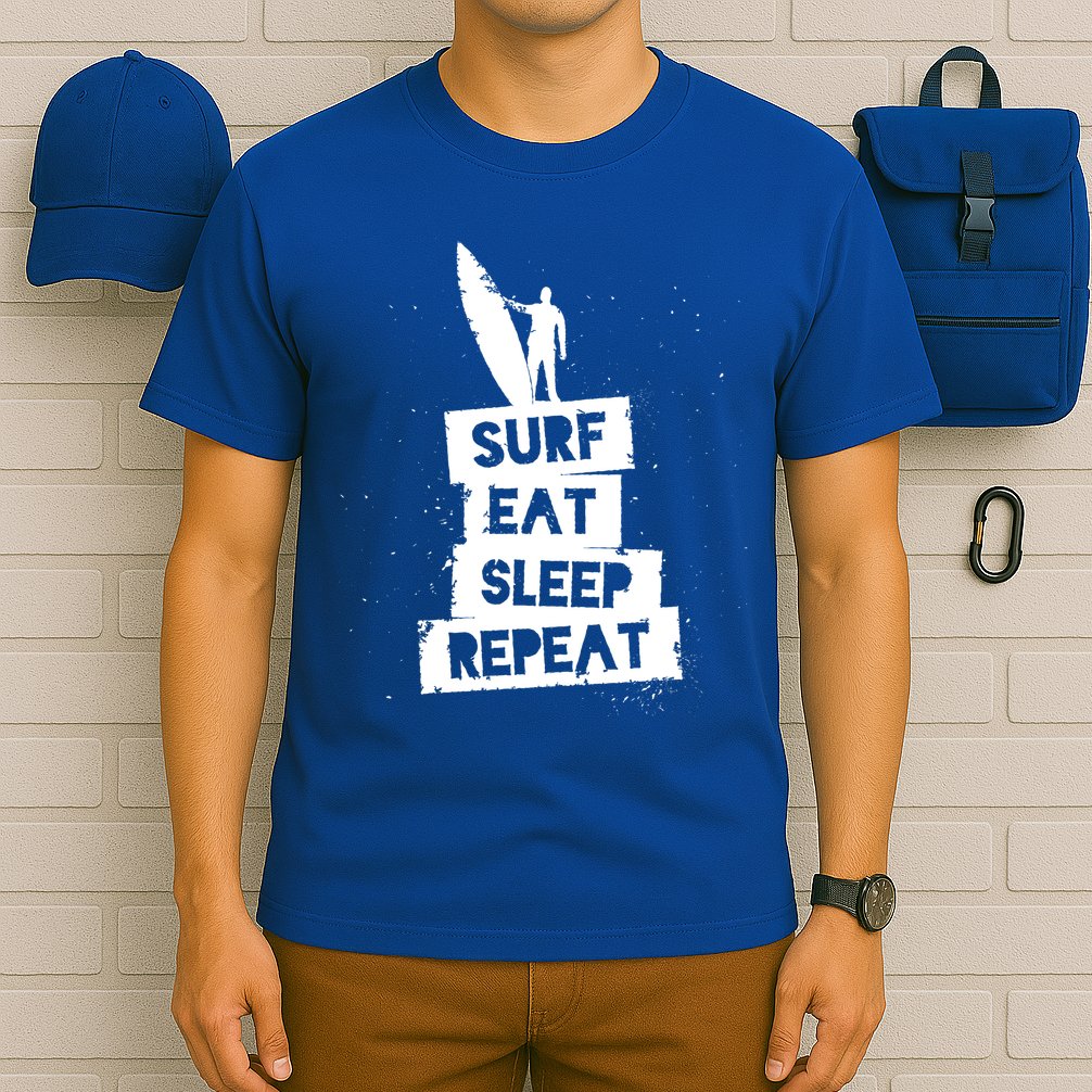 Surf Eat Sleep Repeat Retro Vintage Surfer T-Shirt