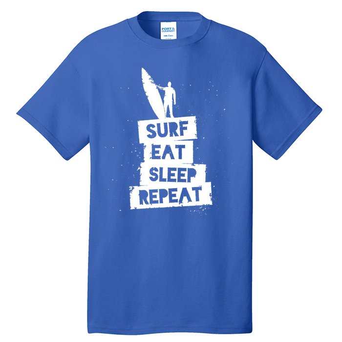 Surf Eat Sleep Repeat Retro Vintage Surfer Tall T-Shirt