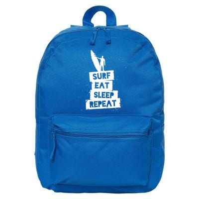 Surf Eat Sleep Repeat Retro Vintage Surfer 16 in Basic Backpack