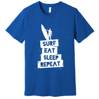 Surf Eat Sleep Repeat Retro Vintage Surfer Premium T-Shirt