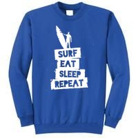 Surf Eat Sleep Repeat Retro Vintage Surfer Tall Sweatshirt