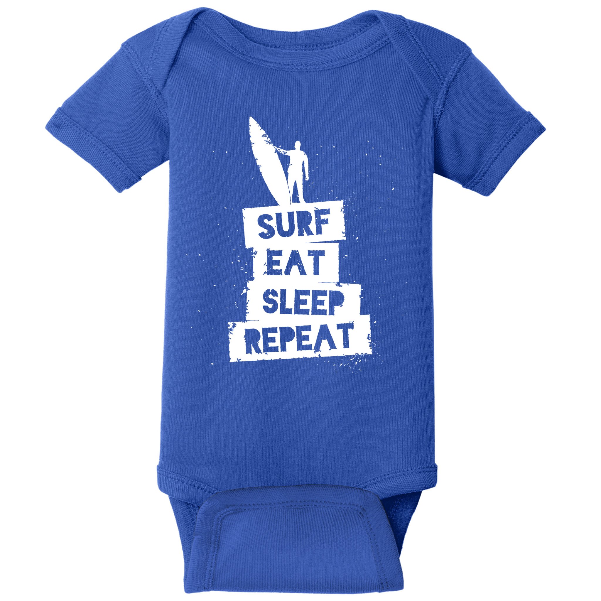 Surf Eat Sleep Repeat Retro Vintage Surfer Baby Bodysuit