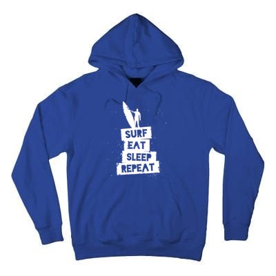 Surf Eat Sleep Repeat Retro Vintage Surfer Tall Hoodie