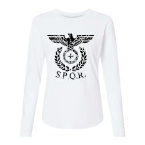 Spqr Eagle Standard Emblem Of The Roman Empire Womens Cotton Relaxed Long Sleeve T-Shirt