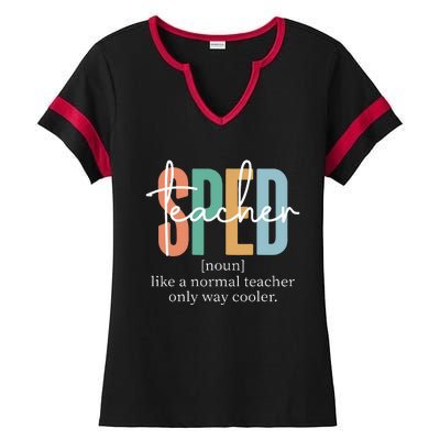 Special Education Sped Teacher Definition Ladies Halftime Notch Neck Tee