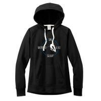 Ski Eat Sleep Repeat And Downhill Skiers Gift For Skiers Women's Fleece Hoodie