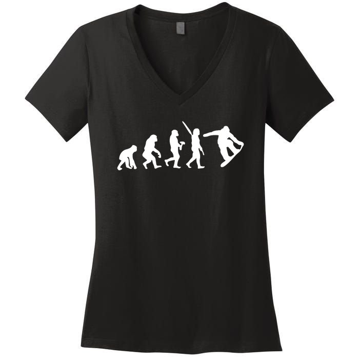 Snowboard Evolution Women's V-Neck T-Shirt