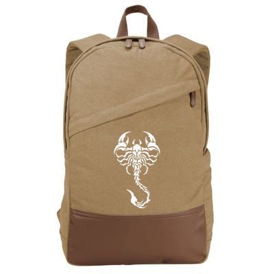 Scorpion Emblem Sleek and Striking Cotton Canvas Backpack