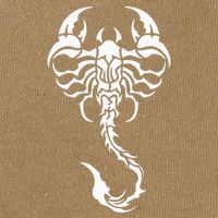 Scorpion Emblem Sleek and Striking Cotton Canvas Backpack