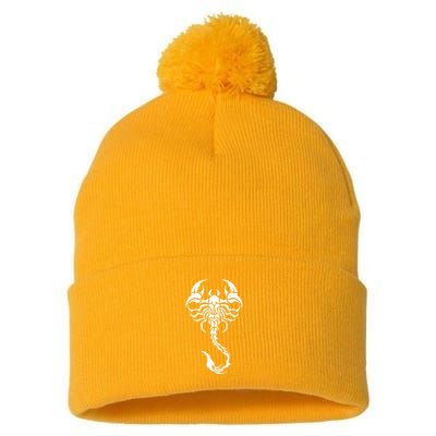Scorpion Emblem Sleek and Striking Pom Pom 12in Knit Beanie