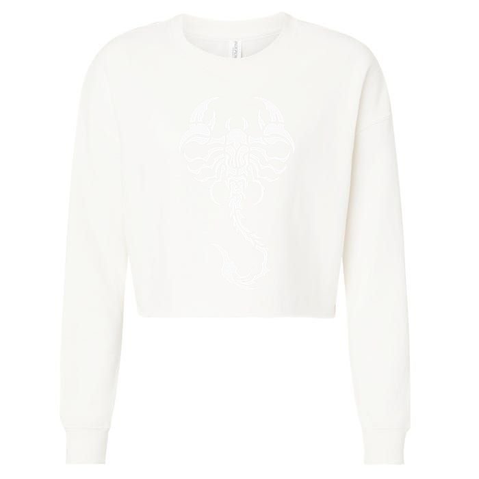Scorpion Emblem Sleek and Striking Cropped Pullover Crew
