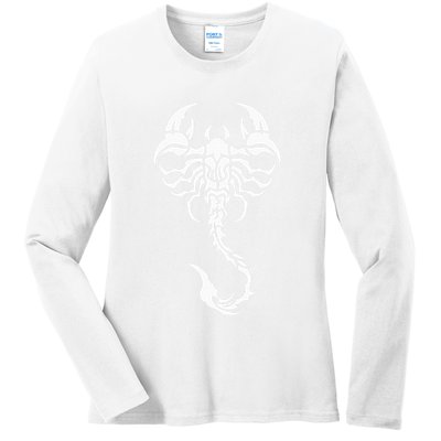 Scorpion Emblem Sleek and Striking Ladies Long Sleeve Shirt