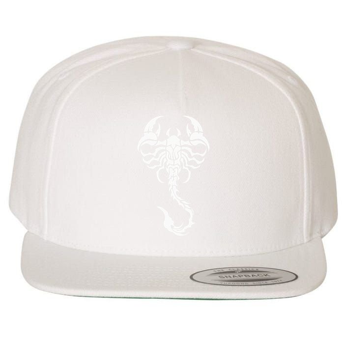 Scorpion Emblem Sleek and Striking Wool Snapback Cap