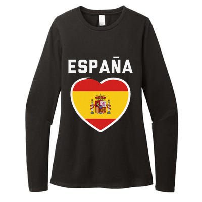 Spain & Espana Soccer & Football Flag Jersey Womens CVC Long Sleeve Shirt