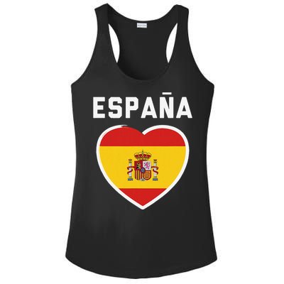 Spain & Espana Soccer & Football Flag Jersey Ladies PosiCharge Competitor Racerback Tank