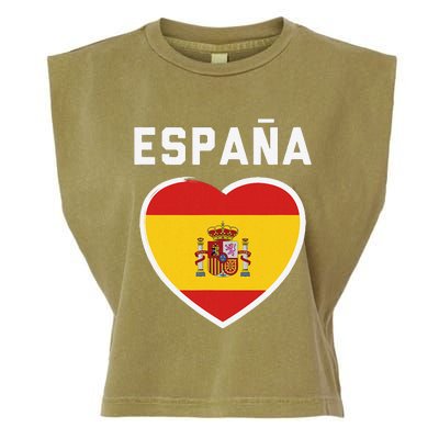 Spain & Espana Soccer & Football Flag Jersey Garment-Dyed Women's Muscle Tee