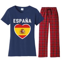 Spain & Espana Soccer & Football Flag Jersey Women's Flannel Pajama Set