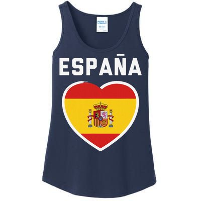 Spain & Espana Soccer & Football Flag Jersey Ladies Essential Tank