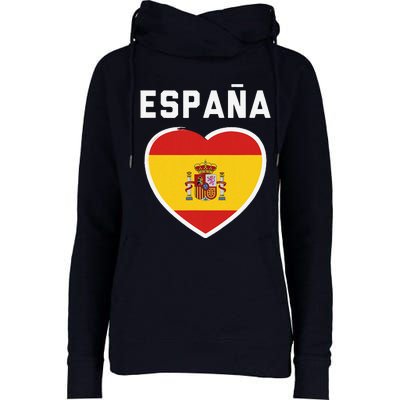 Spain & Espana Soccer & Football Flag Jersey Womens Funnel Neck Pullover Hood