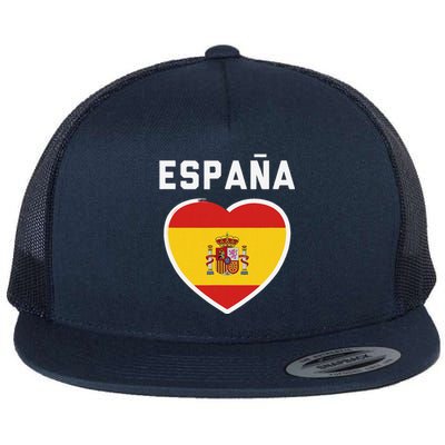 Spain & Espana Soccer & Football Flag Jersey Flat Bill Trucker Hat