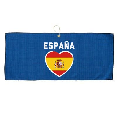 Spain & Espana Soccer & Football Flag Jersey Large Microfiber Waffle Golf Towel