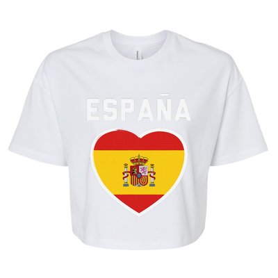 Spain & Espana Soccer & Football Flag Jersey Bella+Canvas Jersey Crop Tee