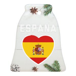 Spain & Espana Soccer & Football Flag Jersey Ceramic Bell Ornament