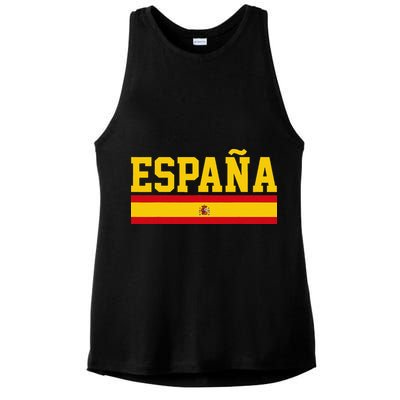 Spain Espana Spanish Flag Pride Sports Fan Soccer Gift Ladies PosiCharge Tri-Blend Wicking Tank