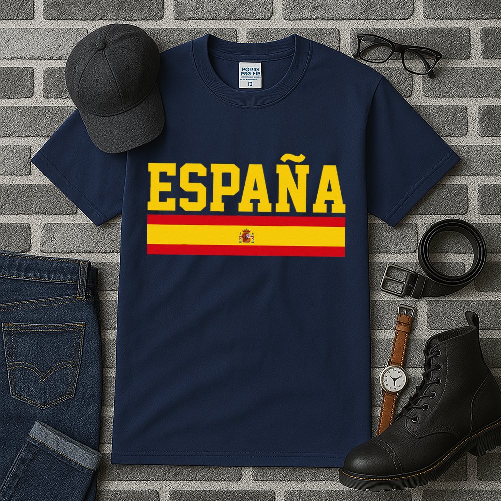 Spain Espana Spanish Flag Pride Sports Fan Soccer Gift Tall T-Shirt