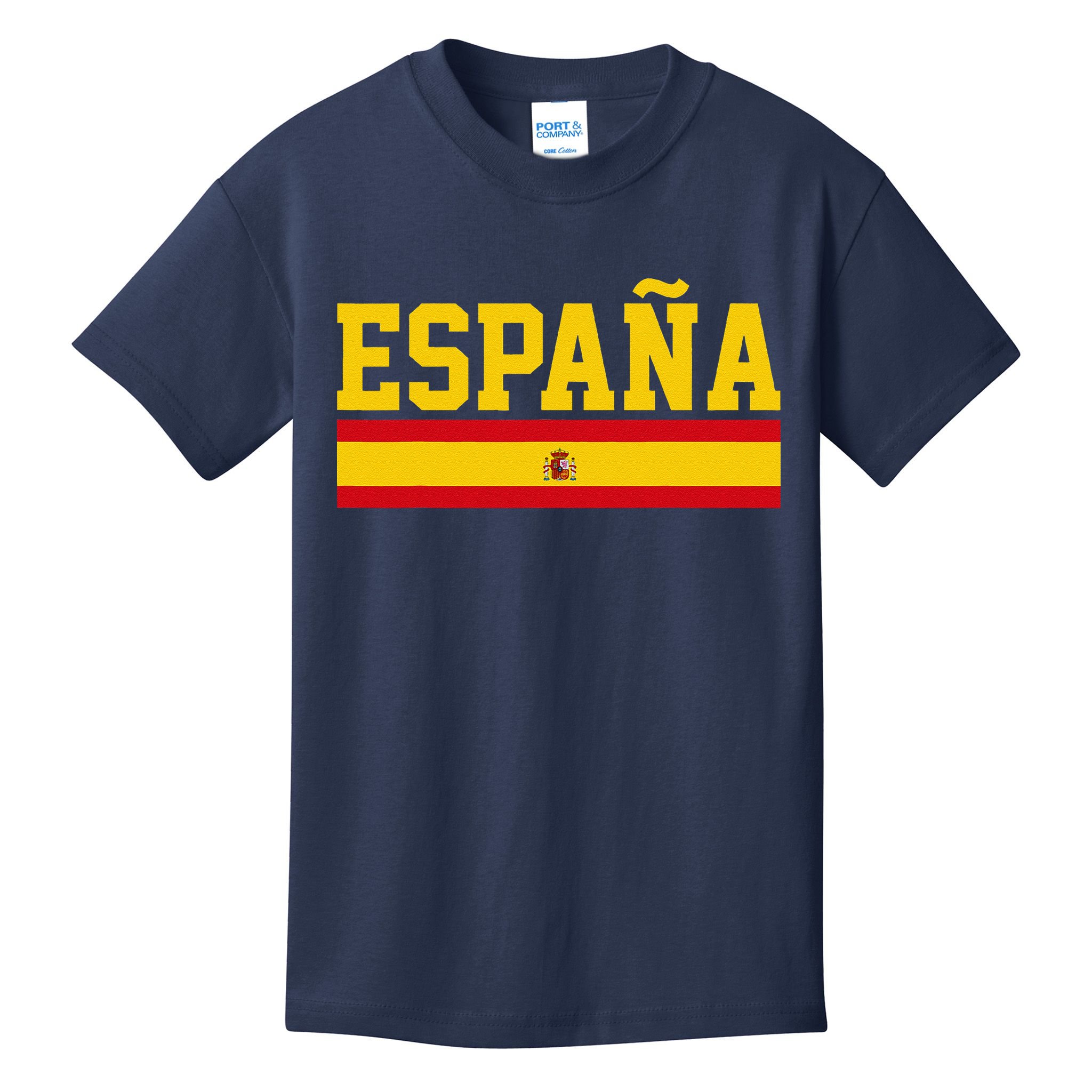 Spain Espana Spanish Flag Pride Sports Fan Soccer Gift Kids T-Shirt