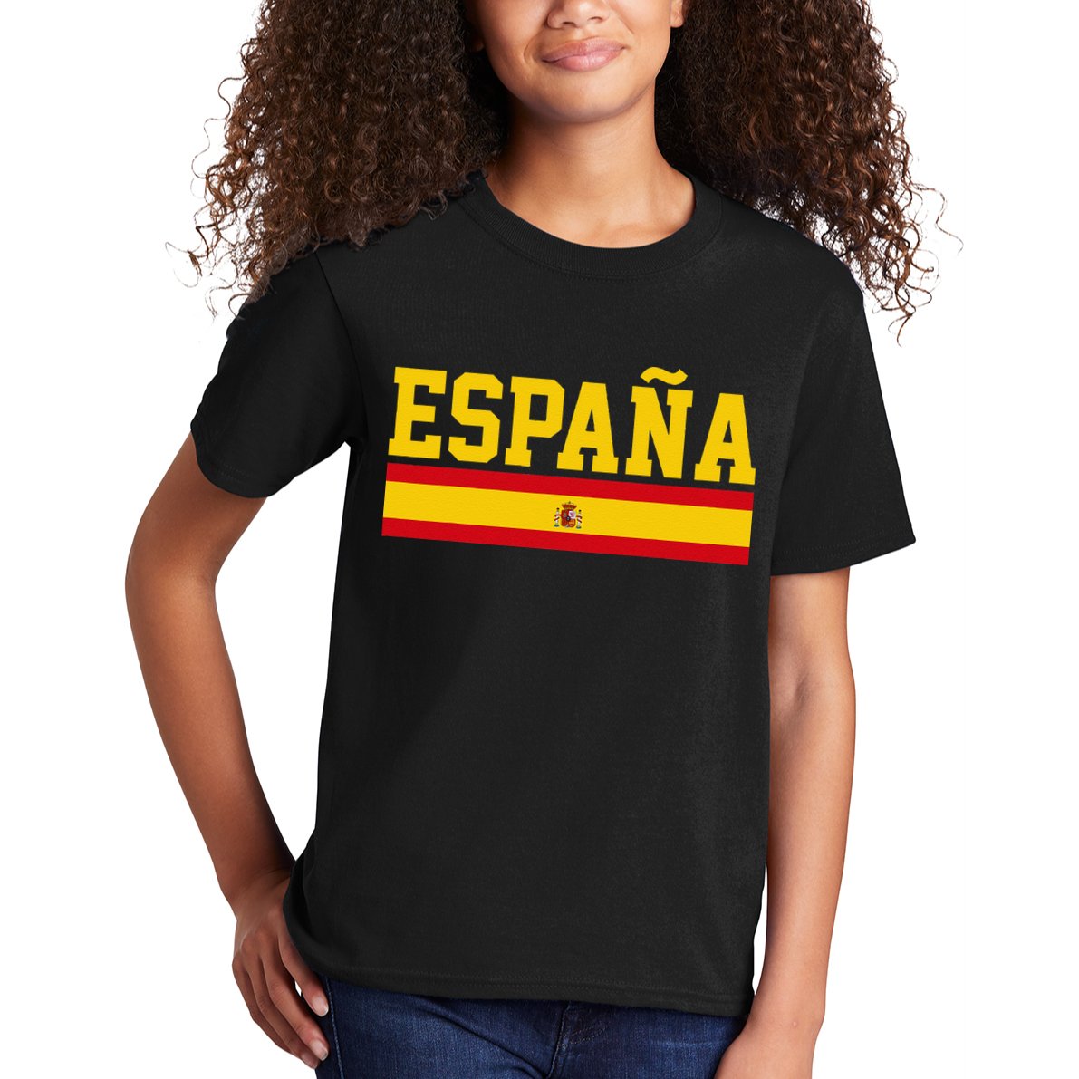 Spain Espana Spanish Flag Pride Sports Fan Soccer Gift Kids T-Shirt