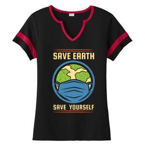 Save Earth Save Yourself Ladies Halftime Notch Neck Tee