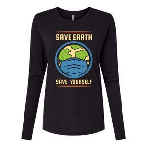 Save Earth Save Yourself Womens Cotton Relaxed Long Sleeve T-Shirt