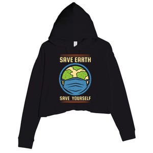 Save Earth Save Yourself Crop Fleece Hoodie